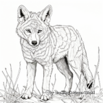 Intricate Coyote Outline Coloring Pages for Adults 1