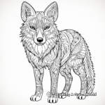 Intricate Coyote Outline Coloring Pages for Adults 2