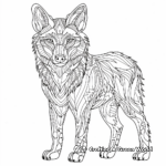 Intricate Coyote Outline Coloring Pages for Adults 3