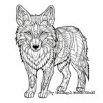 Intricate Coyote Outline Coloring Pages for Adults 4