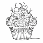 Intricate Detailed Cupcake Coloring Pages for Advanced Artists 4
