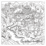 Intricate Detailed Treasure Map Coloring Pages for Adults 4