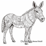 Intricate Donkey Designs for Adult Coloring Pages 1