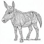 Intricate Donkey Designs for Adult Coloring Pages 3
