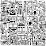 Intricate Doodle Pattern Coloring Pages for Experts 1