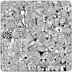 Intricate Doodle Pattern Coloring Pages for Experts 2
