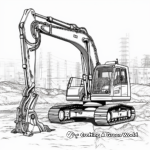 Intricate Excavator Digging coloring pages 1