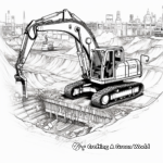 Intricate Excavator Digging coloring pages 3