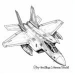 Intricate F-22 Raptor Jet Coloring Pages 1