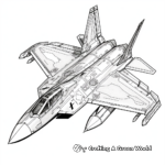 Intricate F-22 Raptor Jet Coloring Pages 2