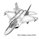 Intricate F-22 Raptor Jet Coloring Pages 3