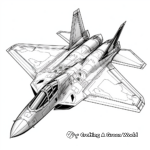 Intricate F-22 Raptor Jet Coloring Pages 4