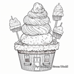 Intricate Gelato Scoop Coloring Pages for Adults 1