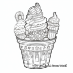 Intricate Gelato Scoop Coloring Pages for Adults 3