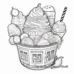 Intricate Gelato Scoop Coloring Pages for Adults 4