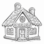 Intricate Gingerbread House Adult Coloring Pages 4