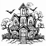 Intricate Gothic Haunted House Coloring Pages 2