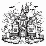 Intricate Gothic Haunted House Coloring Pages 4