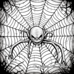 Intricate Halloween Spider Web Coloring Pages 1