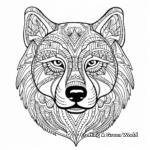 Intricate Husky Head Coloring Pages for Adults 1