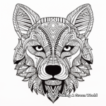 Intricate Husky Head Coloring Pages for Adults 3