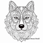 Intricate Husky Head Coloring Pages for Adults 4