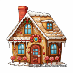 Intricate Icing Design Gingerbread House Coloring Pages 3