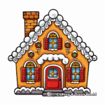 Intricate Icing Design Gingerbread House Coloring Pages 4