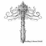 Intricate Indian Talwar Sword Coloring Pages 1