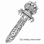 Intricate Indian Talwar Sword Coloring Pages 2
