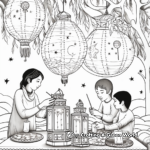 Intricate Lanterns during Ramadan Coloring Pages 4