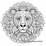 Intricate Lion Mandala Coloring Pages 3