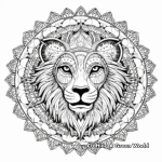 Intricate Lion Mandala Coloring Pages 4
