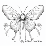 Intricate Luna Moth Coloring Sheets for Adults 3