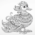 Intricate Mandarin Duck Coloring Pages 1