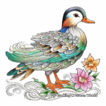 Intricate Mandarin Duck Coloring Pages 4