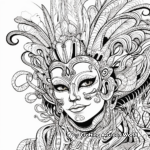 Intricate Mardi Gras Coloring Pages for March 2