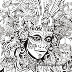 Intricate Mardi Gras Coloring Pages for March 3