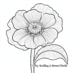 Intricate Memorial Day Poppy Flower Coloring Pages 1
