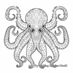 Intricate Mosaic Octopus Coloring Pages 1
