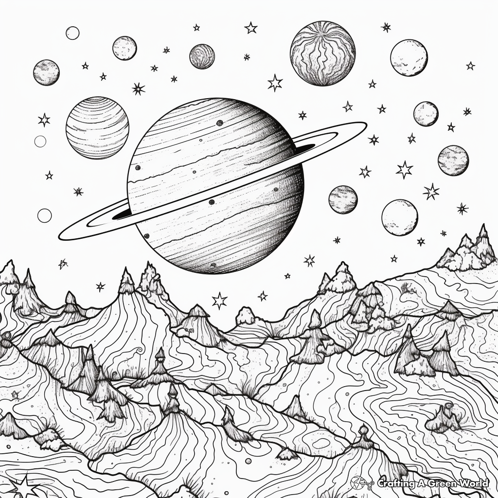Intricate Nebula Coloring Pages for Adults 2