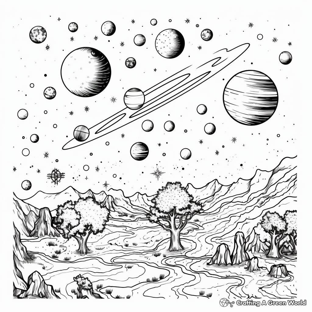 Intricate Nebula Coloring Pages for Adults 4