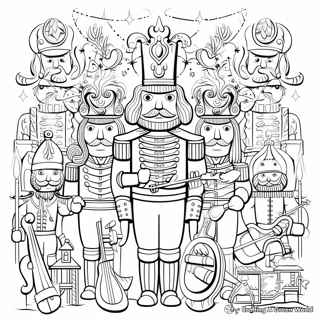 Intricate Nutcracker Orchestra Coloring Pages 4