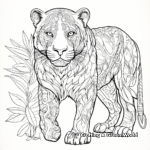Intricate Panther in Jungle Coloring Pages 1
