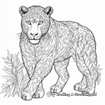 Intricate Panther in Jungle Coloring Pages 2