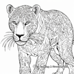 Intricate Panther in Jungle Coloring Pages 4