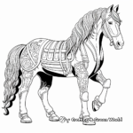 Intricate Pattern Clydesdale Horse Coloring Pages 2