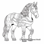 Intricate Pattern Clydesdale Horse Coloring Pages 3