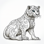 Intricate Patterned Clouded Leopard Coloring Pages 1
