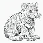Intricate Patterned Clouded Leopard Coloring Pages 4